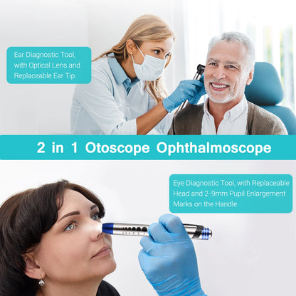Kit de Diagnostic 2 en 1 – Otoscope et Outil de Diagnostic des Yeux avec Lumière LED et Embouts Remplaçables de 4mm - BLACKBEARD OUTDOOR INDUSTRIES