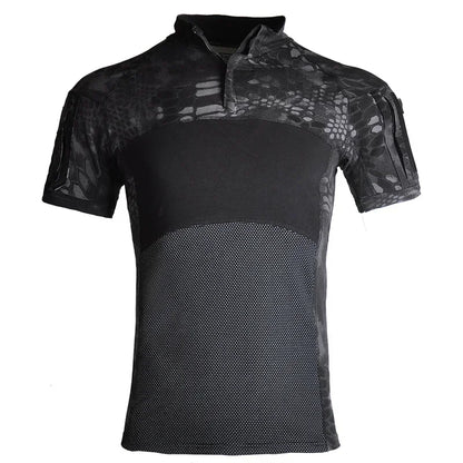 T-Shirt Tactique Combat Homme – Manches Courtes, Camouflage Multicam | Chasse & Airsoft