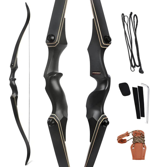 60 Inch Archery Takedown Recurve Bow F171A for Adults/Youth 30-60Lbs American Hunting Bow Magnesium Alloy Metal  Right Handed BLACKBEARD OUTDOOR INDUSTRIES