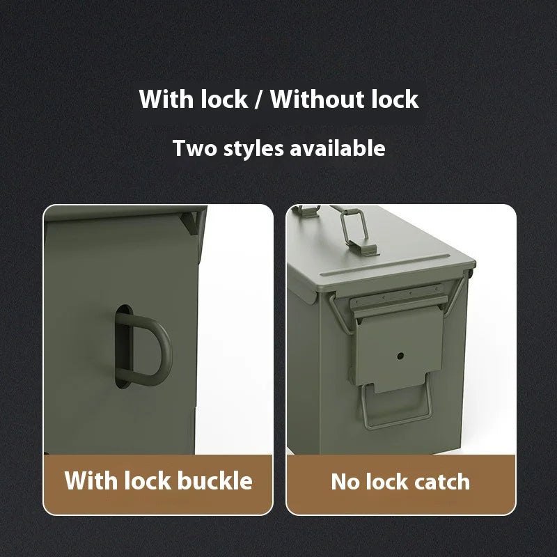 Boîte à munitions en acier multifonctionnelle étanche et sécurisée, boîte de stockage verrouillable pour valeurs et munitions, avec vis de verrouillage - BLACKBEARD OUTDOOR INDUSTRIES