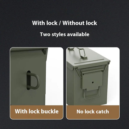 Boîte à munitions en acier multifonctionnelle étanche et sécurisée, boîte de stockage verrouillable pour valeurs et munitions, avec vis de verrouillage - BLACKBEARD OUTDOOR INDUSTRIES
