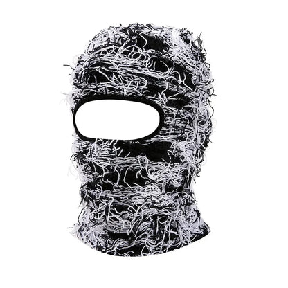 Cagoule à poils tricotée unisexe pour hiver et ski