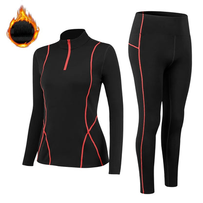 Sous-Vêtements Thermiques Femme Col Montant – Set Polaire Fine Gainant Hiver