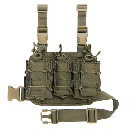 Plateforme de cuisse tactique MOLLE en Cordura avec porte-chargeurs, noir, vert ou coyote