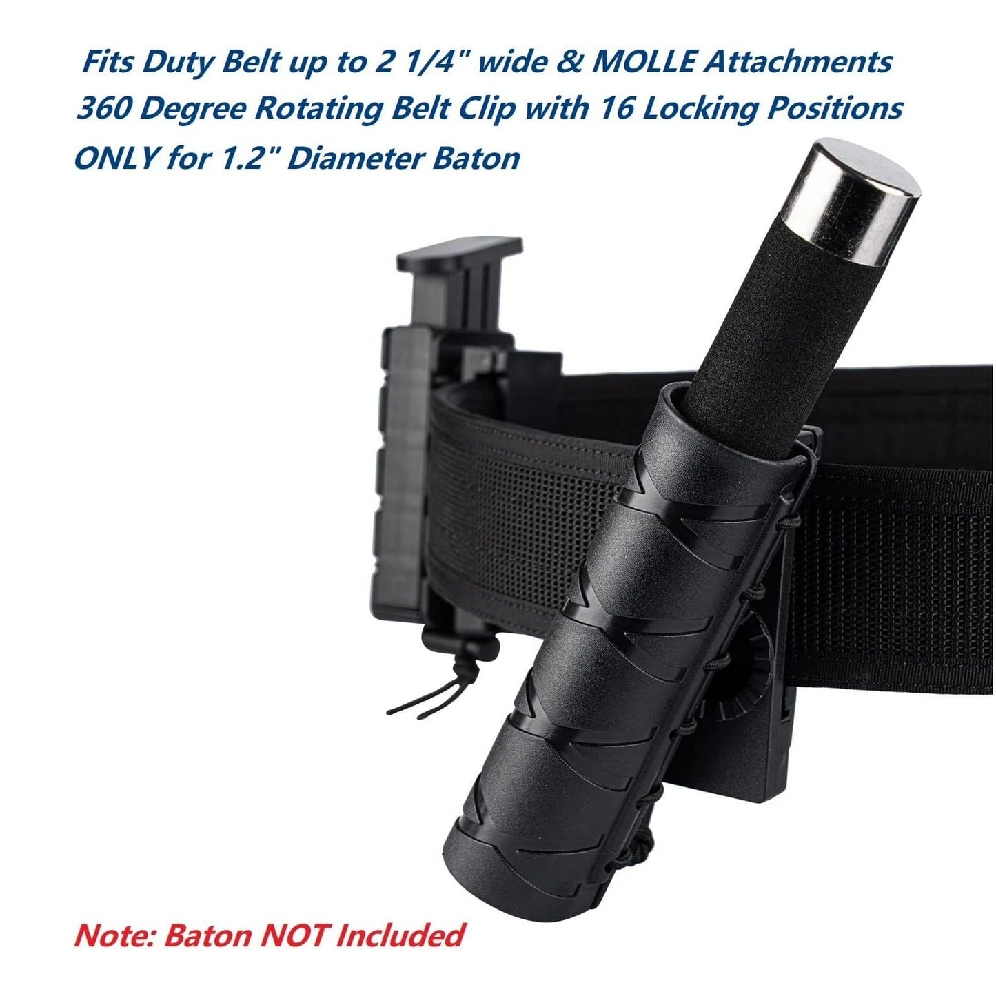 Support Tactique 360° pour Matraque – Pochette MOLLE Rotative pour Matraque Télescopique (16"-21"-26") – Étui en Nylon avec Clip de Ceinture BLACKBEARD OUTDOOR INDUSTRIES