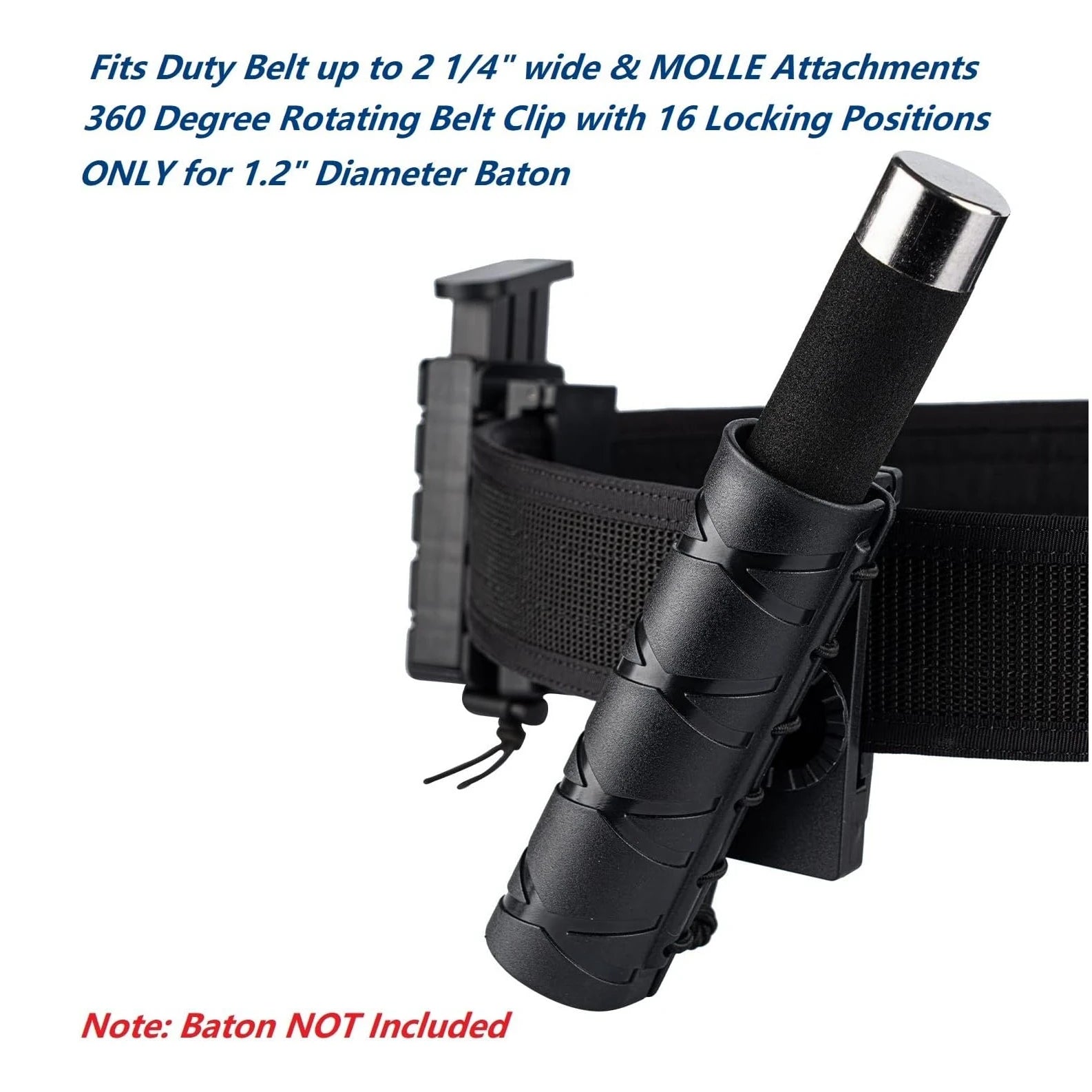 Support Tactique 360° pour Matraque – Pochette MOLLE Rotative pour Matraque Télescopique (16"-21"-26") – Étui en Nylon avec Clip de Ceinture BLACKBEARD OUTDOOR INDUSTRIES