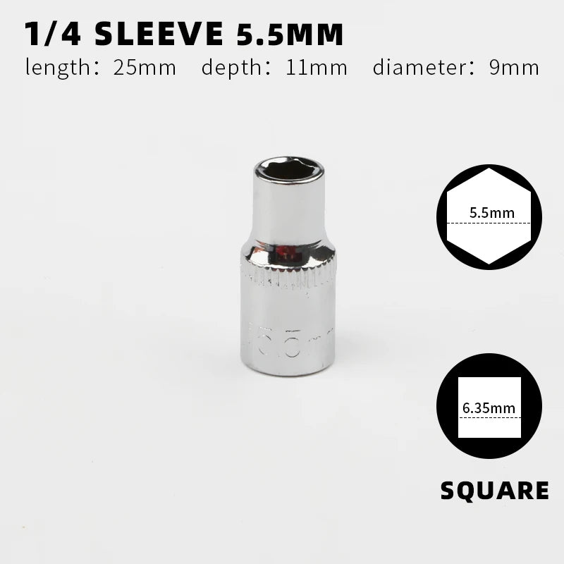 Douille 1/4" Simple – Tailles 4 à 14 mm | Clé à Cliquet, Outil Manuel - BLACKBEARD OUTDOOR INDUSTRIES