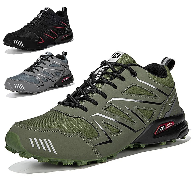 Chaussures de Randonnée Tactique Homme en Cuir — Respirantes, Antidérapantes, Grande Taille | EU 39-47