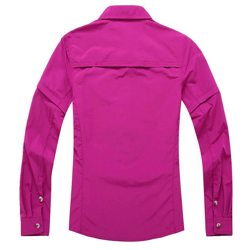 Chemise Randonnée Femme TRVLWEGO – Manches Amovibles UPF50+ Séchage Rapide Anti-Moustiques