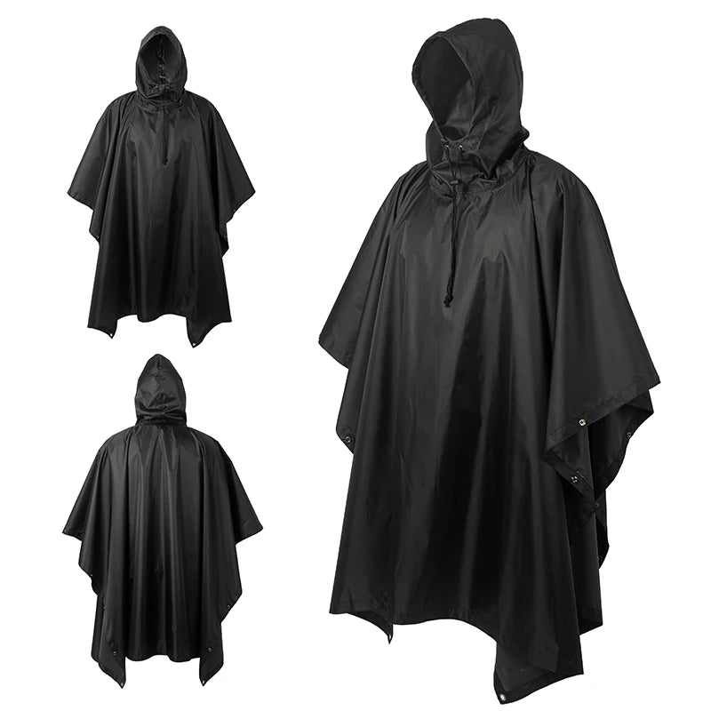 Poncho de Pluie Tactique Militaire - Imperméable, Polyvalent, avec Capuche Ajustable et Sac de Rangement BLACKBEARD OUTDOOR INDUSTRIES