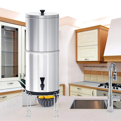 Filtre à Eau par Gravité BB9-2 – 9L, Inox, 0,01 Micron, Camping & Urgence