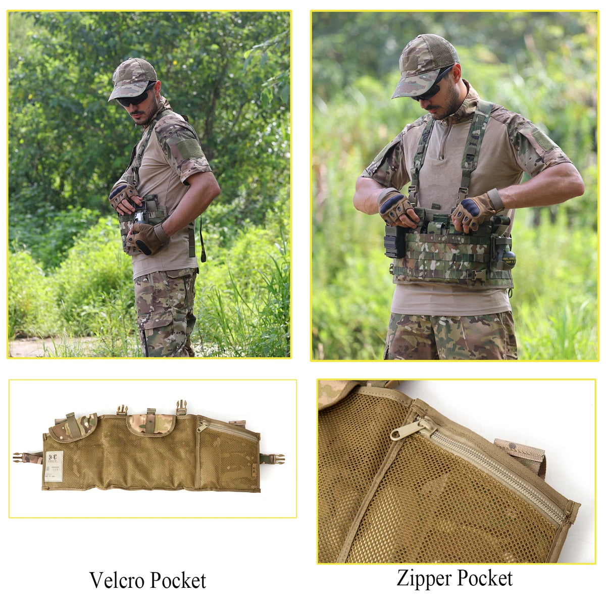 Chest rig tactique TAP MOLLE II – Panneau modulaire réglable