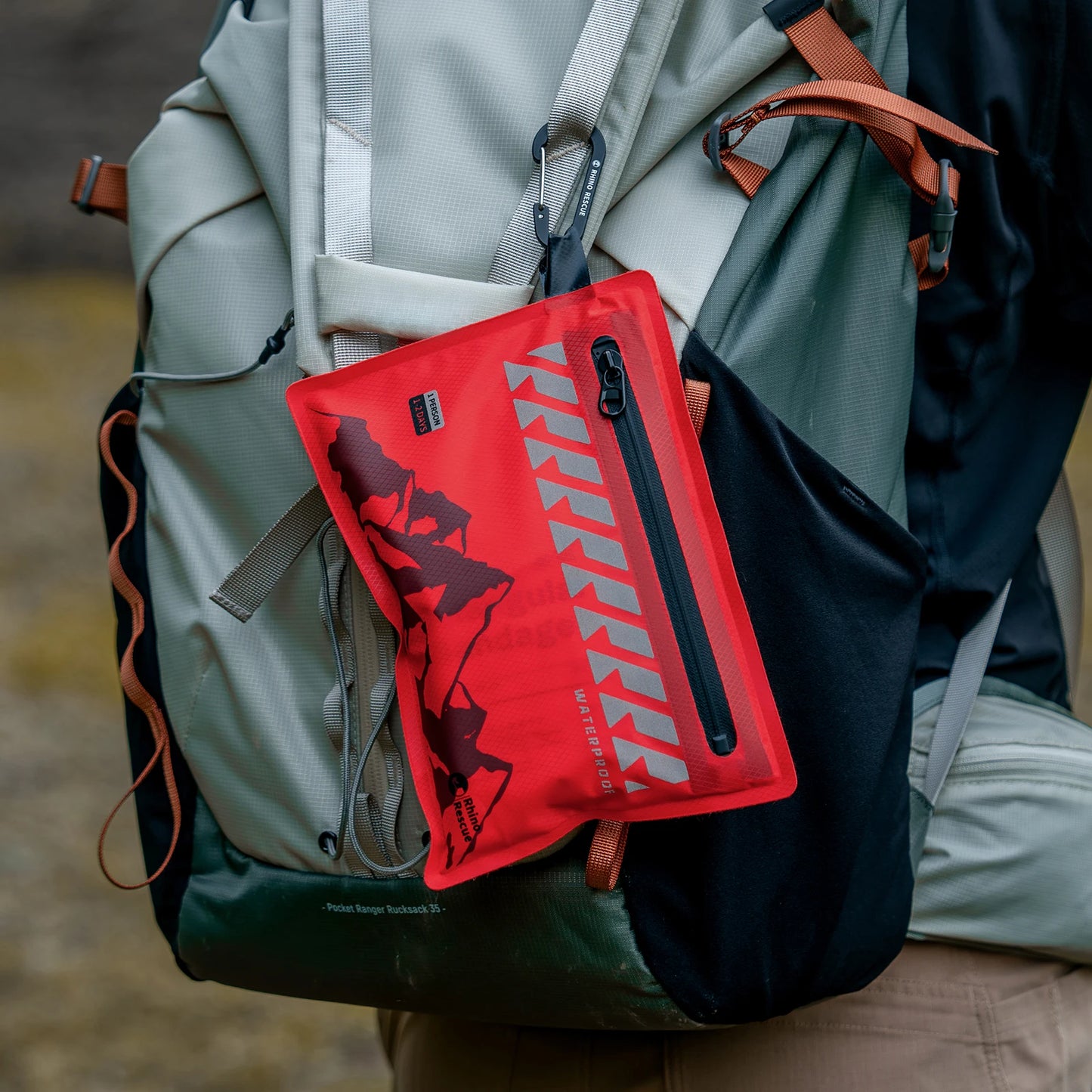 Kit de premiers secours léger Rhino Rescue - Trousse médicale ultralégère et étanche pour randonnée, vélo, voyage et véhicules