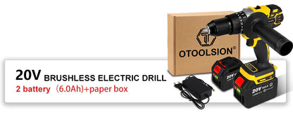 OToolsion 20V 13MM Perceuse sans fil à moteur Brushless – Visseuse à impact pour béton BLACKBEARD OUTDOOR INDUSTRIES