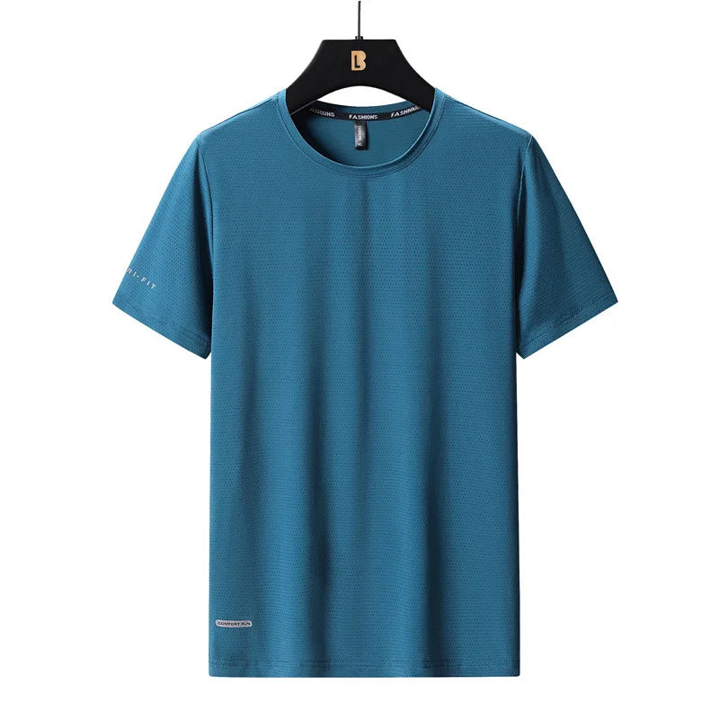 T-Shirt Homme Grande Taille Ice Silk – Respirant, Séchage Rapide | L à 8XL