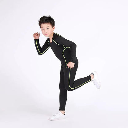 Tenue Sport Enfant Compression – Maillot Manches Longues Séchage Rapide