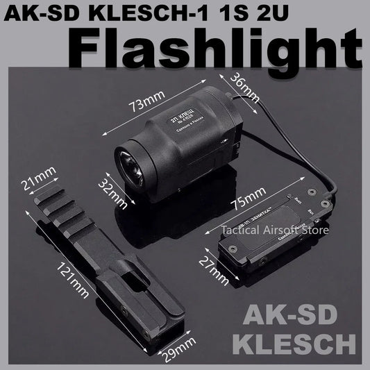 Lampe Tactique AK47 / AK74 – Zenitco Klesh 500 Lumens, Rail Picatinny 20mm, Strobe & Interrupteur Déporté