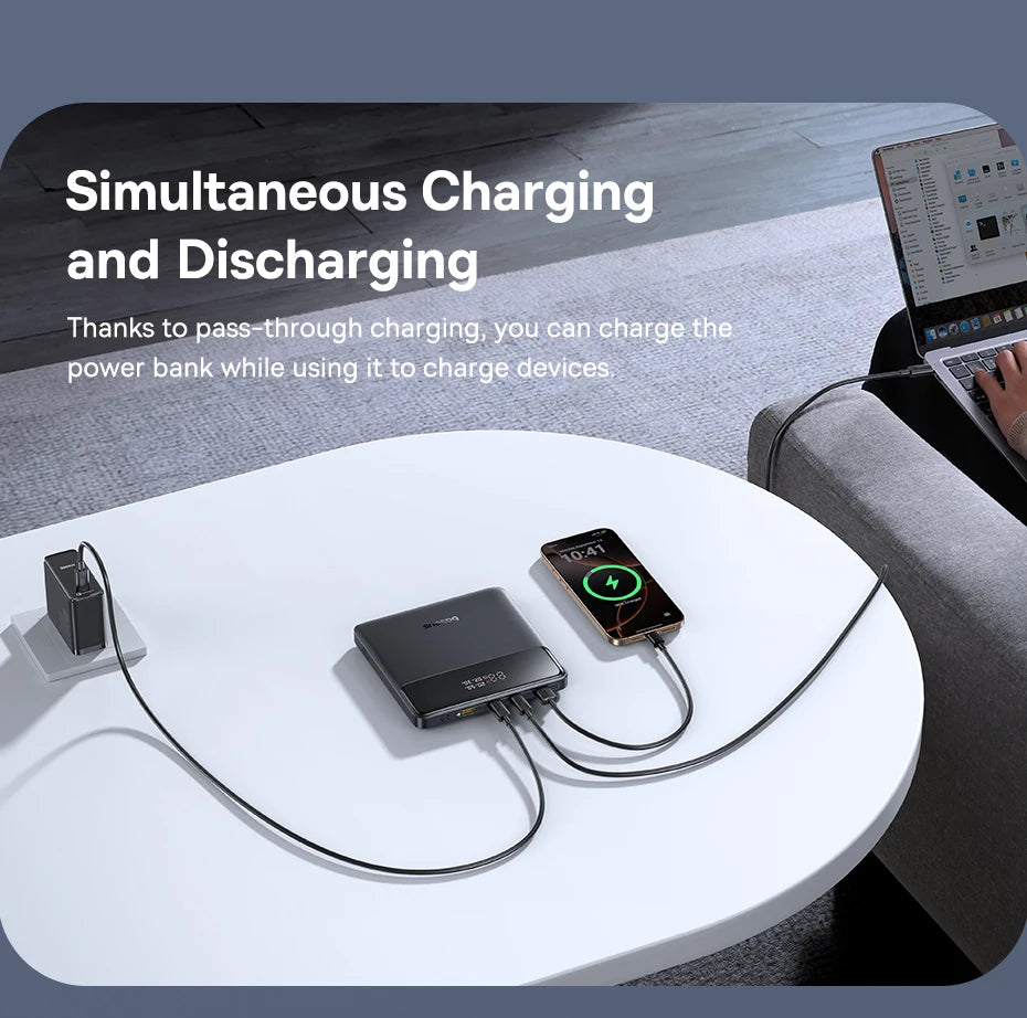 Baseus Power Bank 20000mAh – 100W PD – Charge Rapide pour Ordinateurs Portables, Smartphones et Tablettes - BLACKBEARD OUTDOOR INDUSTRIES