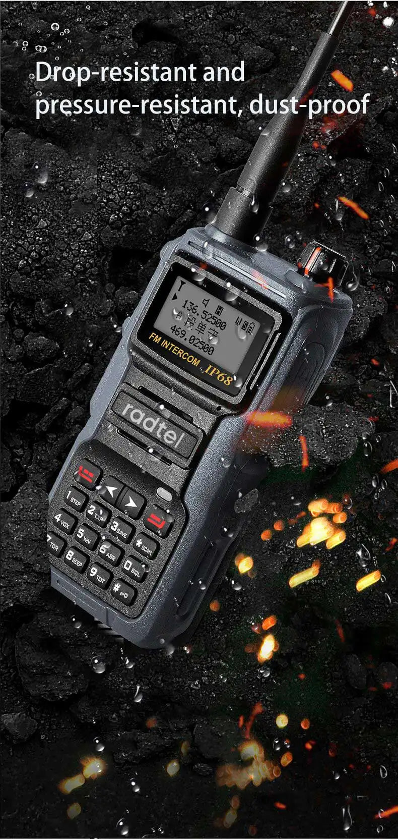 Talkie-Walkie Radtel IP68 – Radio Amateur Full Band 136-629 MHz, 199 Canaux, NOAA, Waterproof - BLACKBEARD OUTDOOR INDUSTRIES