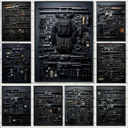 Gun Accessories Posters Wall Art Canvas Painting and Prints Pictures Ak-47 Automatic Rifle Interior for Room Home Decor Gifts BLACKBEARD OUTDOOR INDUSTRIES