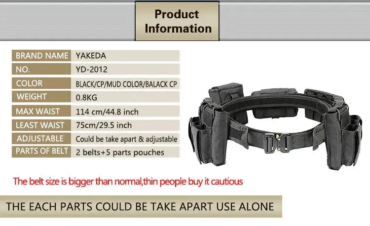 ceinturon tactique YAKEDA duty belt Ma boutique