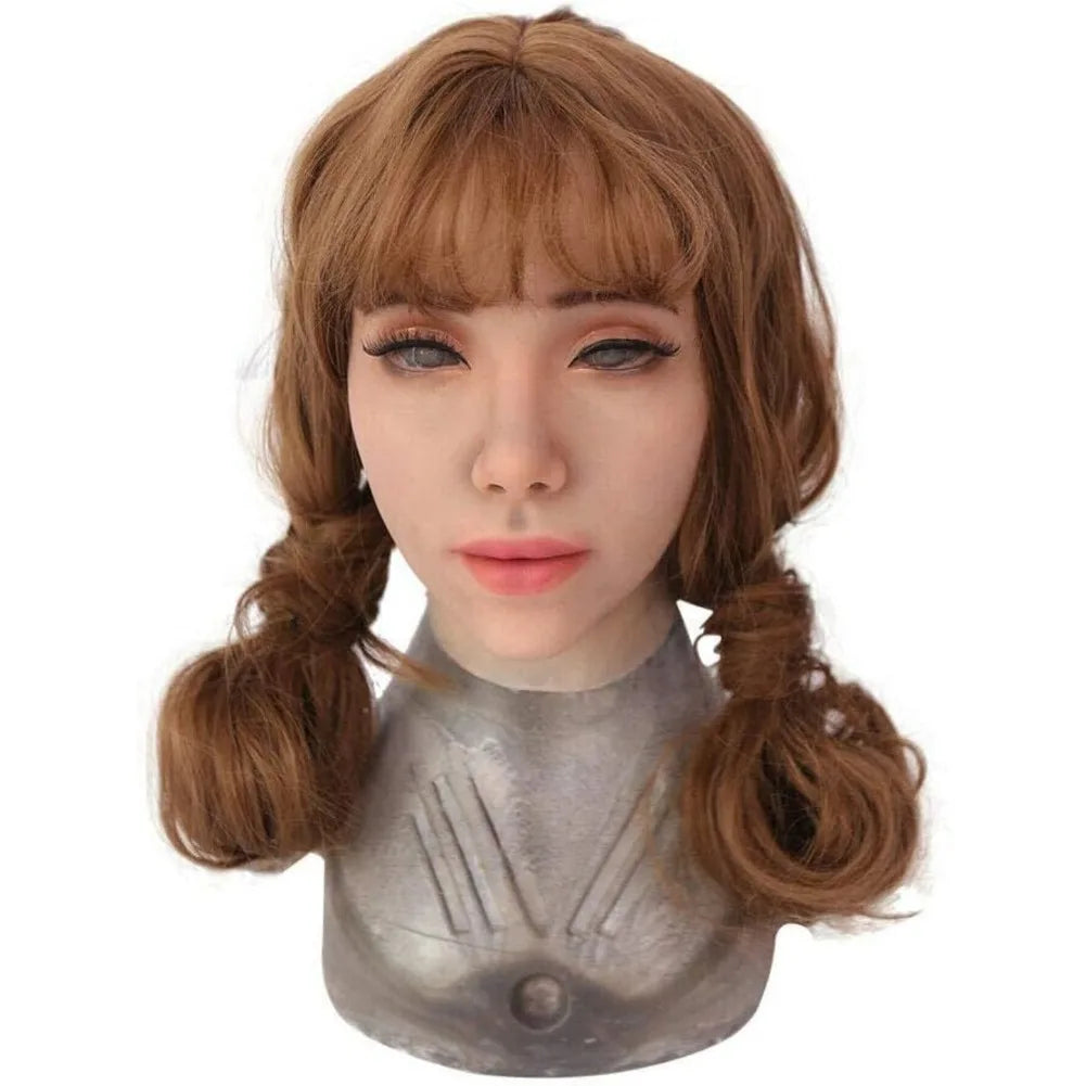 Masque intégral visage féminin en silicone souple