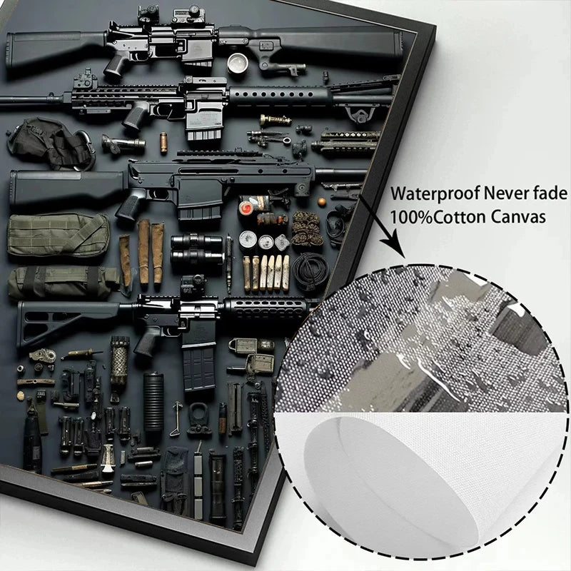 Gun Accessories Posters Wall Art Canvas Painting and Prints Pictures Ak-47 Automatic Rifle Interior for Room Home Decor Gifts BLACKBEARD OUTDOOR INDUSTRIES