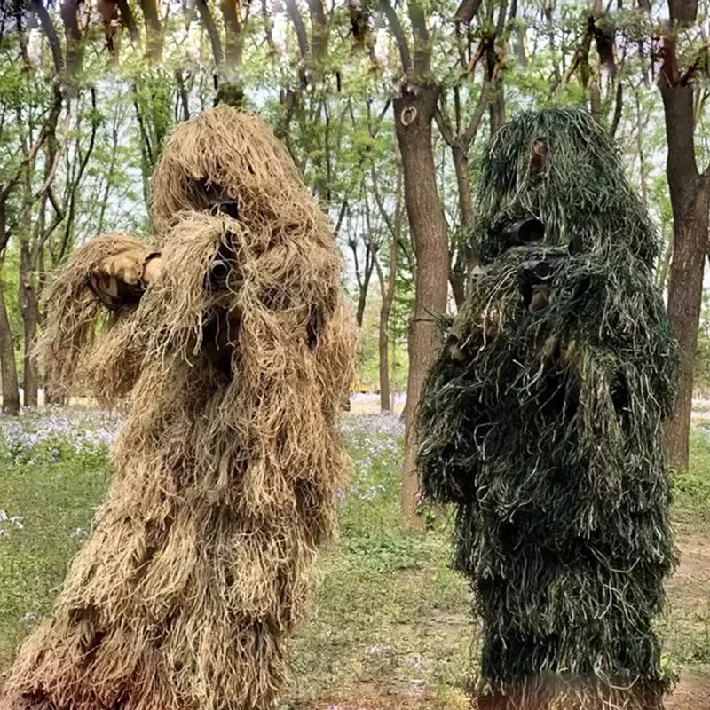 Ghillie Suit 3D Camouflage Feuilles 5 Pièces – Chasse, Airsoft, Sniper | Woodland, Désert, Neige