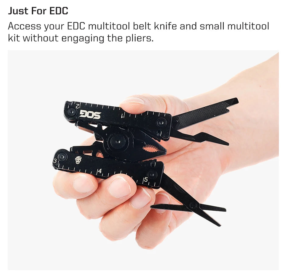 SOG Sync I Traveler EDC Multi-tool with 10 Survival Tools, Tactical & Outdoor Camping Supplies, Portable Travel & Hiking Kit Set BLACKBEARD OUTDOOR INDUSTRIES