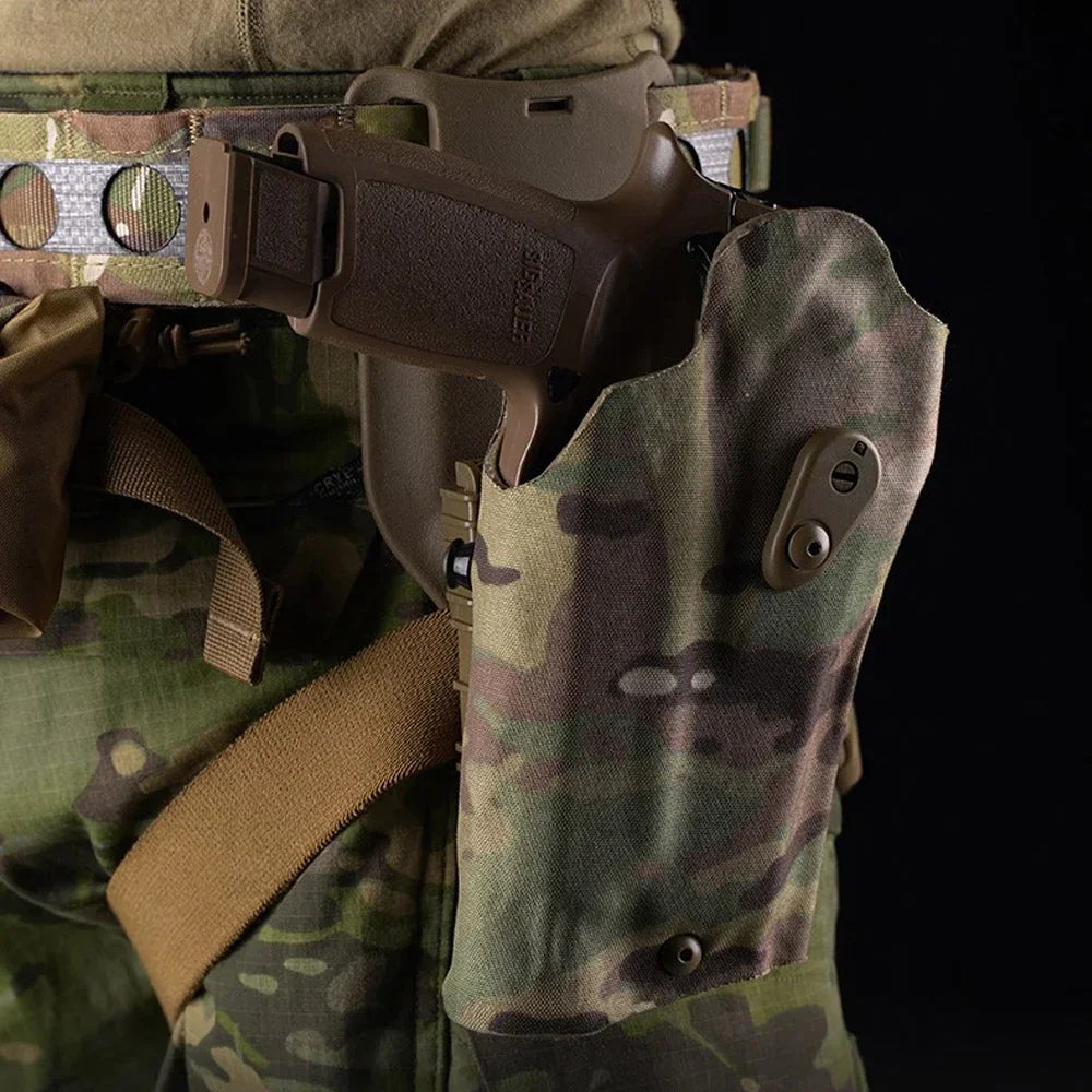 Holster Cuisse Tactique GB-79 SIG Sauer P320 + X300 – Système QLS, Sangle Cuisse, Droitier | Noir, Ranger Green, Coyote, Multicam - BLACKBEARD OUTDOOR INDUSTRIES