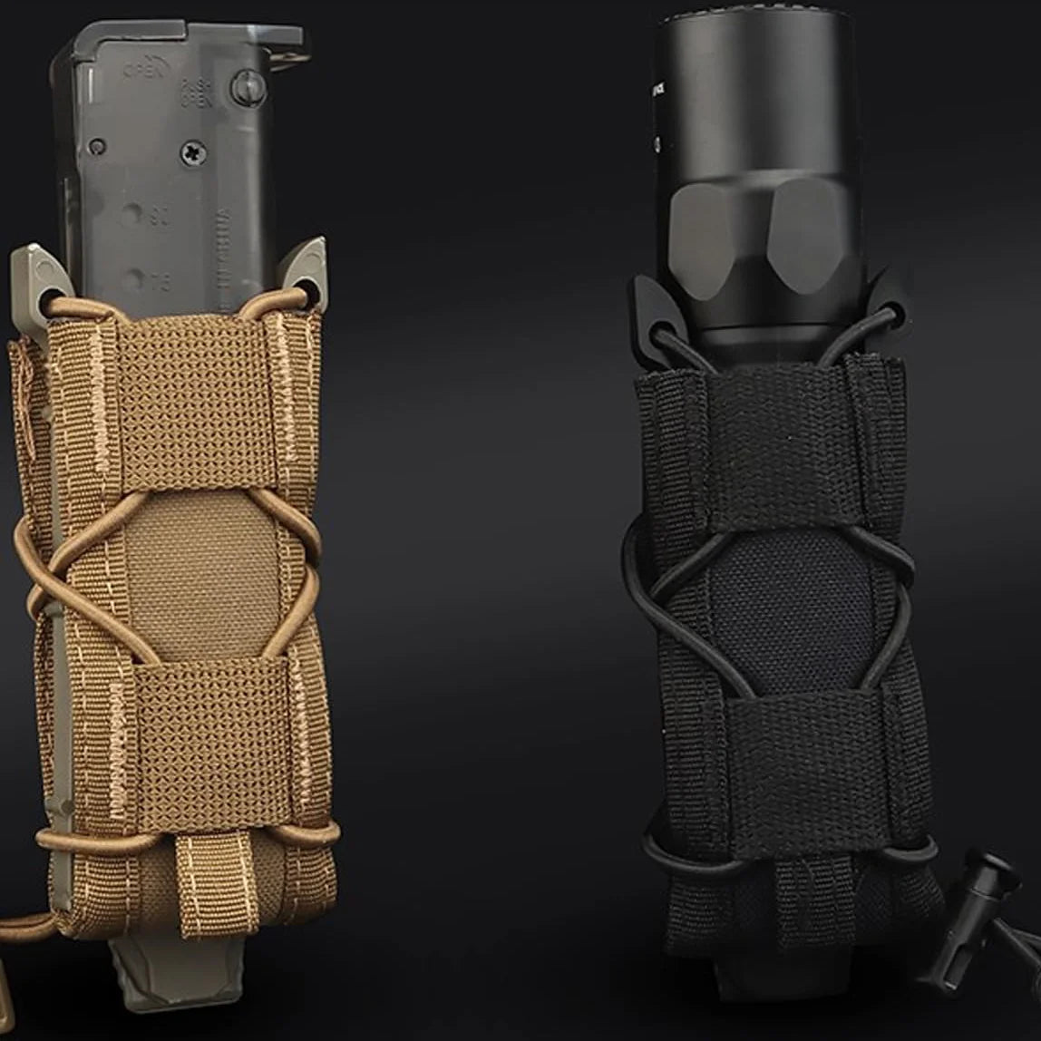 2 Pack Universal 9mm Single Pistol Mag Pouch – Porte-chargeur tactique MOLLE polyvalent - BLACKBEARD OUTDOOR INDUSTRIES