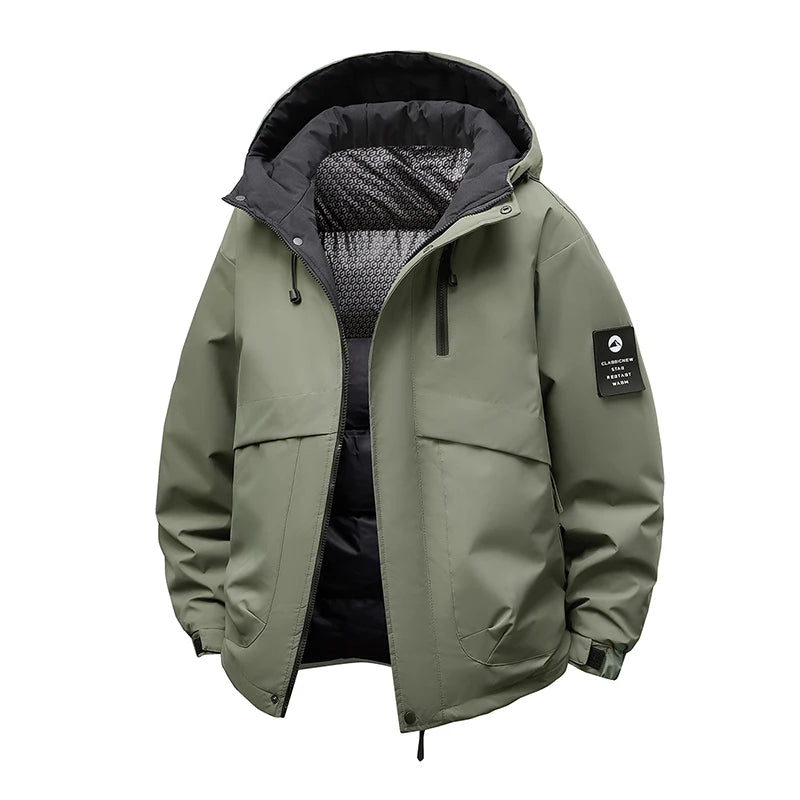 Veste homme à capuche imperméable et coupe-vent