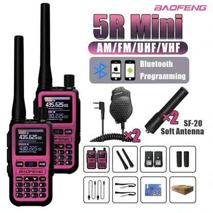 Talkie-Walkie Rose Baofeng U5R Mini – Bluetooth, 999 Canaux, USB-C, IP45