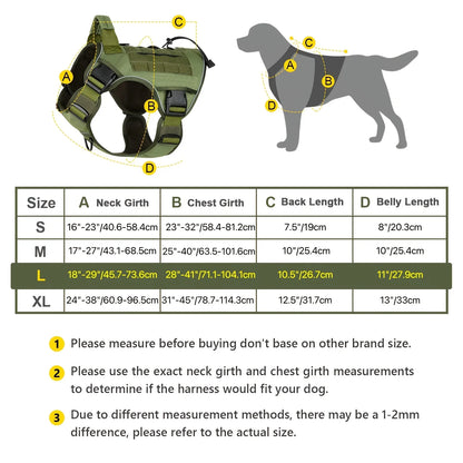 Gilet Harnais Grand Chien Réfléchissant – Vest K9 Ajustable avec Poignée