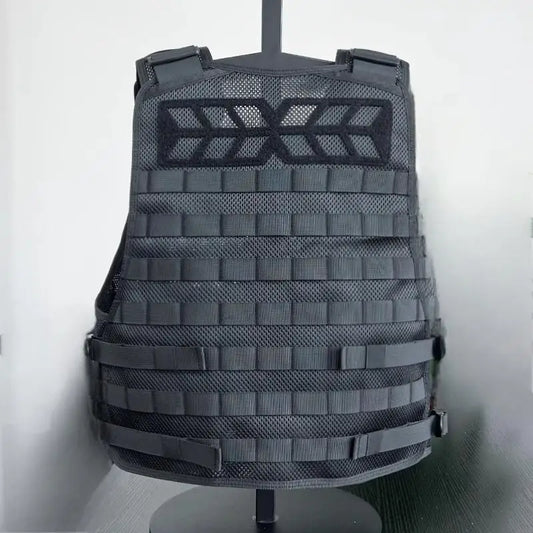 Gilet Tactique Respirant Mesh MOLLE – Détachable Rapide, Protection Complète | Airsoft, Sécurité, Patrouille | Homme