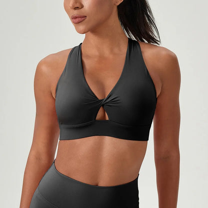Brassière de Sport Femme – Agrafes Dos, Coussinet Amovible, Séchage Rapide, Anti-Chocs Yoga