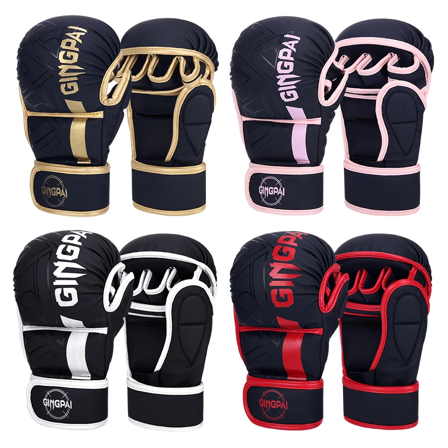 Gants MMA Demi-Doigts Pro Cuir PU – Sac de Frappe / Karaté / Muay Thai – S M L Adulte & Enfant - BLACKBEARD OUTDOOR INDUSTRIES