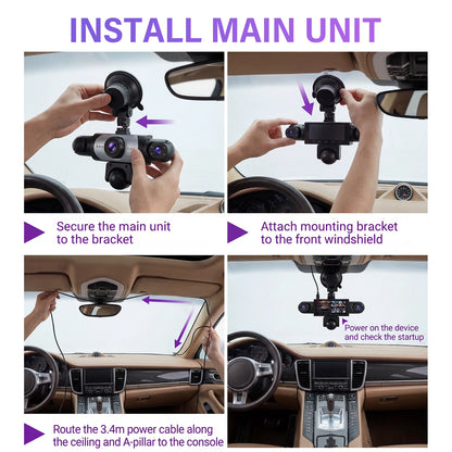 Dashcam Podofo 5 caméras 1080P avec écran 3,16 pouces