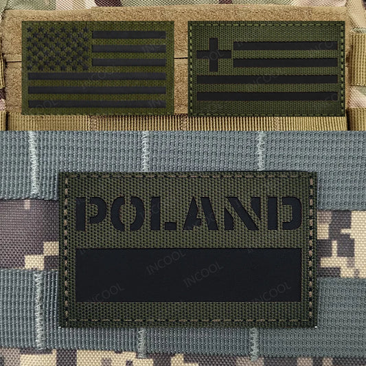 Patch Drapeau Réfléchissant Tactique – Badge Militaire Velcro, 29 Pays, 8x5 cm