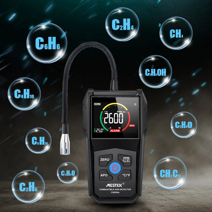 Détecteur de Fuite de Gaz Inflammable – Analyseur de Gaz Naturel, LPG, Méthane, Alcool (50000 PPM/LEL%) avec Sonde Flexible - BLACKBEARD OUTDOOR INDUSTRIES