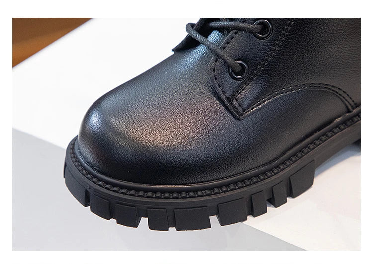 bottines fille cuir noir Ma boutique