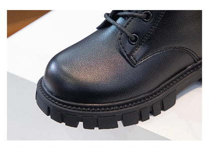 bottines fille cuir noir Ma boutique