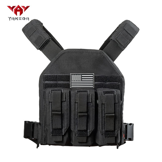 Gilet tactique YAKEDA leger avec système Molle et boucle de libération rapide en maille 3D respirante - BLACKBEARD OUTDOOR INDUSTRIES