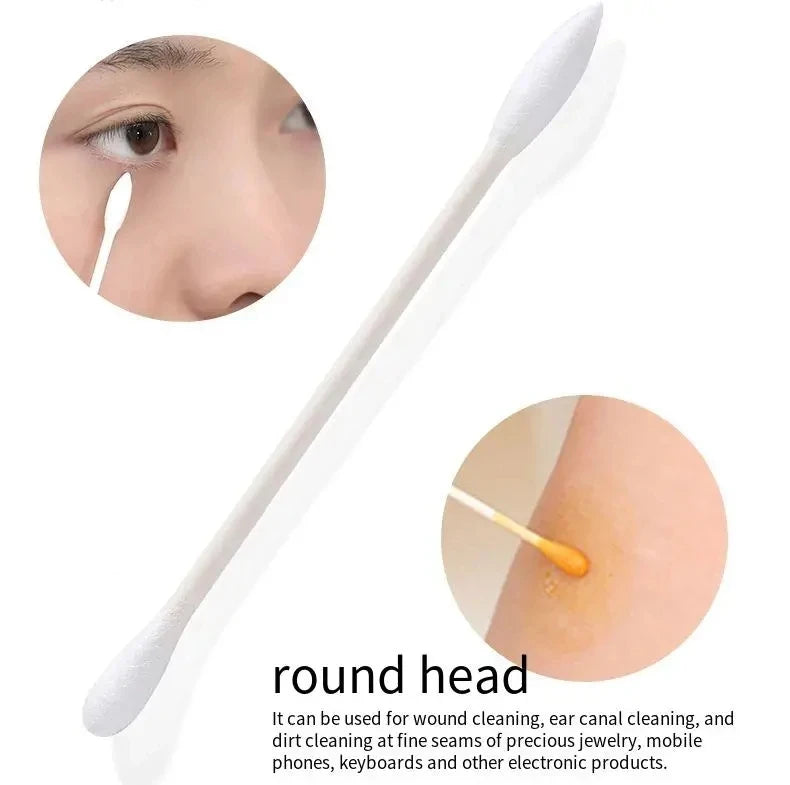 100 Coton-Tiges Individuellement Emballés – Double Embout – Hygiéniques, Jetables, Portables - BLACKBEARD OUTDOOR INDUSTRIES