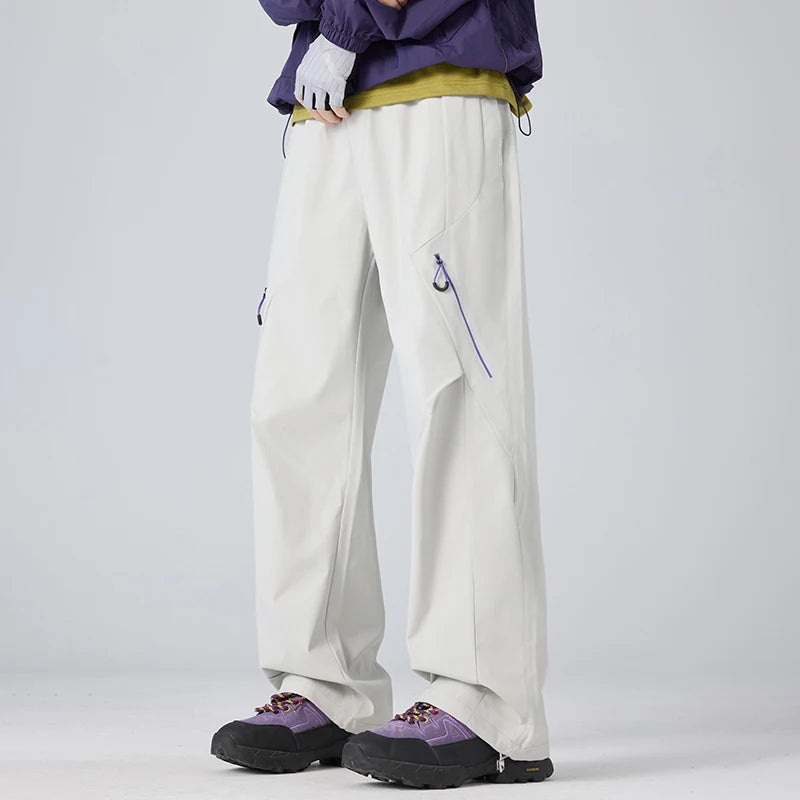 Pantalon cargo de randonnée femme déperlant et respirant, taille élastique