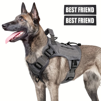 Gilet Harnais Grand Chien Réfléchissant – Vest K9 Ajustable avec Poignée