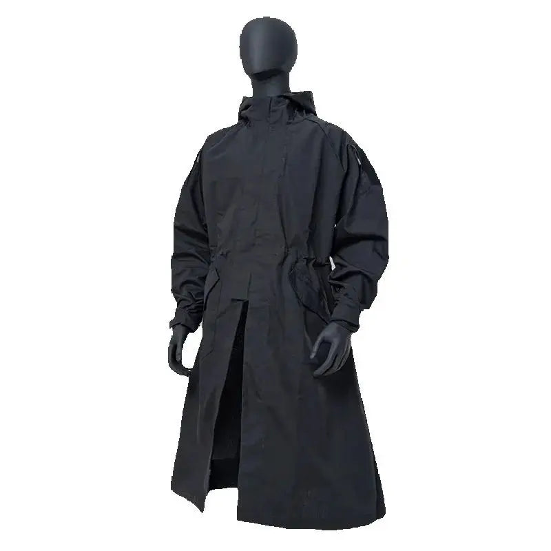 Manteau tactique à capuche homme : trench long coupe-vent en coton-polyester - BLACKBEARD OUTDOOR INDUSTRIES
