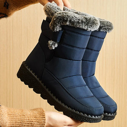Bottes neige femme imperméables à doublure peluche