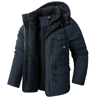 Veste d’Hiver Chaude Homme – DIMUSI Veste Tactique Épaissie | Polaire Doublée | Multi-poches | Coupe-Vent | Capuche | Mode & Outdoor - BLACKBEARD OUTDOOR INDUSTRIES