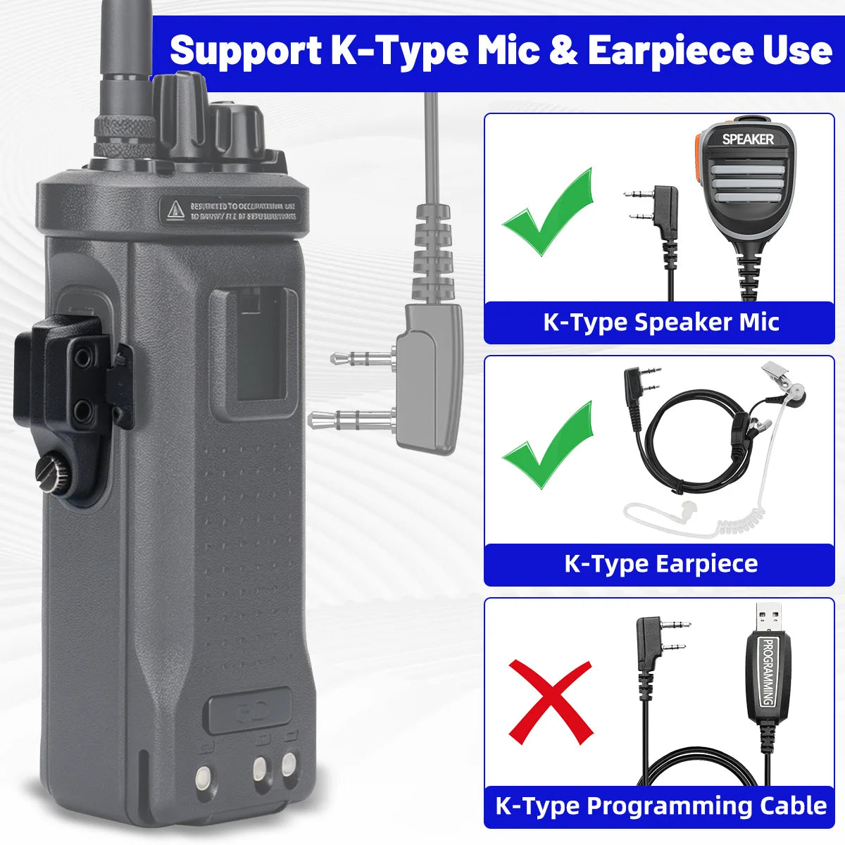 Adaptateur Audio 2 Broches BAJETON BJ-9000 – Connecteur Kenwood pour Radtel RT-950, RT-950Pro, BJ-9000